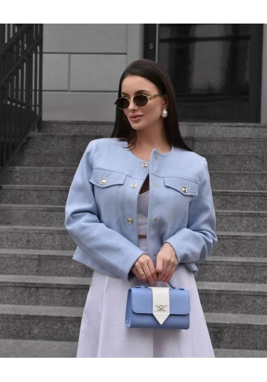 Sonbahar Ve Kış Kadın Kısa Hırka Ceketi Haki