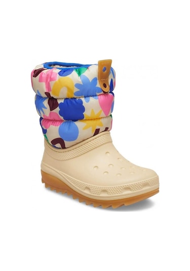 Crocs Classic Neopuff Geo Shapes Boot K Çocuk Çizmesi - Bej / Multi Bej