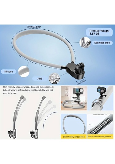 Motion003 1 Takım Mobil Telefon Kordonu Manyetik Anti Sallantı Sabit Boyun Vlog Kamera Kordonu Spor Açık Hava Canlı Balıkçılık Bisiklet Video Kaydı -