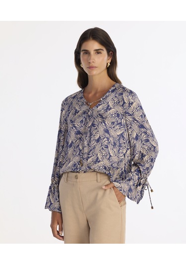 Yargıcı Regular V Yaka Uzun Kol Bluz 25kkbl6029x 004 Lacivert