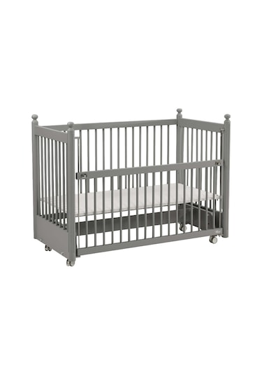 Meltem Kids Mondo Sallanır Ahşap Anne Yanı Beşik 60 x 120 CM Gri