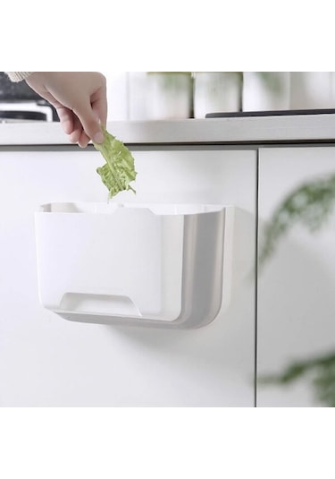 Ezere Portatif Katlanabilir Askılı Sihirli Ev Araç Çöp Kutusu R- Beyaz