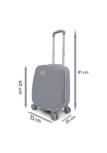 Coral High Renkli Desenli Mini Kabin Boy Valiz 40cm 16763 Siyah