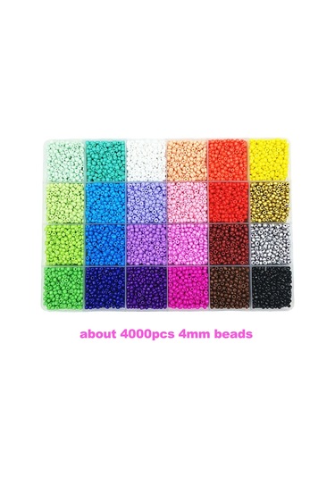 Reedark 24 Renkli Cam Boncuk Seti - Dıy Kolye Ve Bileklik Yapımı İçin 4000 Adet 4mm Boncuk Diğer