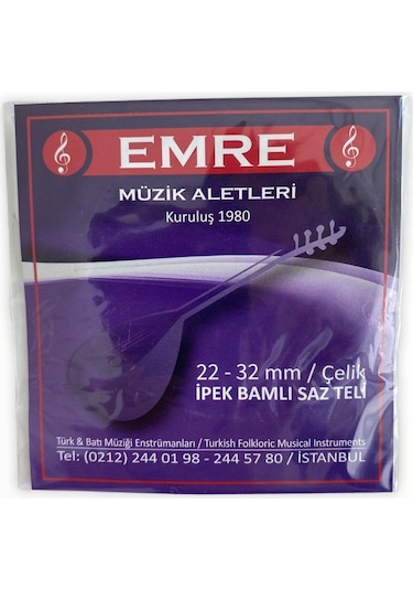 Emre Uzun Sap Bağlama Teli - Ipek Bamlı Saz Teli 0.22Mm-0.32Mm