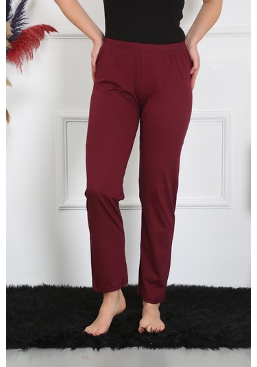 Akbeniz Kadın Pamuk Penye Tek Alt Pijama Bordo 27513-bordo Bordo