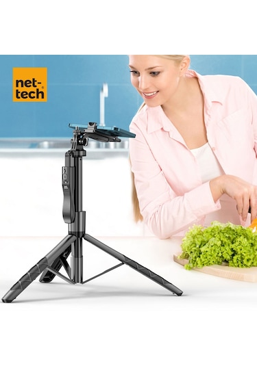 Nettech Nt-mt04 Taşınabilir Selfie Çubuk Multi-function Tripod Stand - Siyah -