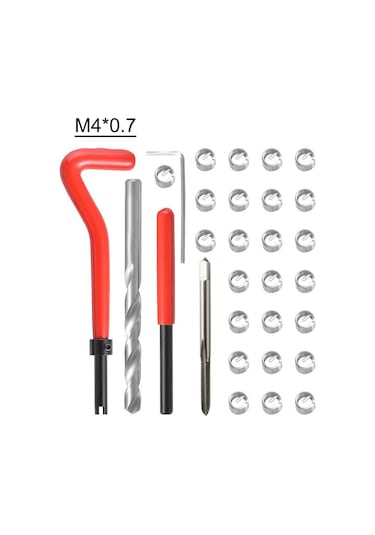 Neevoyu M4 0.7 Vida Tamir Seti, 304 Çelik Ve Hızlı Çelikten Yapılmış, Araç Tamiri İçin, 25 Adet İç Vida İçeren Çanta Paketi