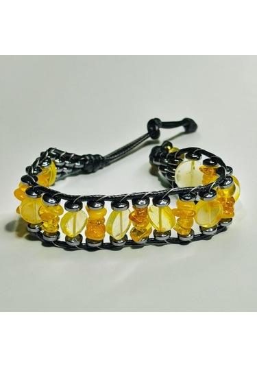 Damla Kehribar Bileklik Hcz-model Bhg Sarı