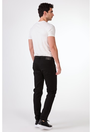 Dufy Siyah 5 Cep Düz Renk Slim Fit Erkek Pantolon Siyah