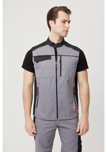 Allium Yazlık İş Ve Outdoor Yelek Gri-siyah