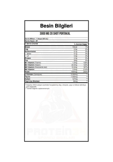 Nutrend L Carnıtıne 3000 Mg 20 Ampül