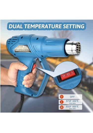 Tograt TGR-202 Profesyonel 2000 W Sıcak Hava Tabancası  2 Kademeli Isı Ayarlı Yx9