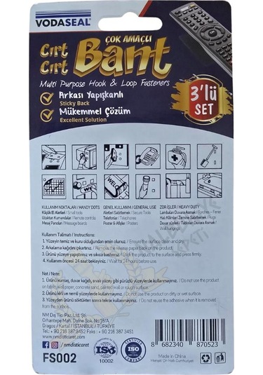 Vodaseal Çok Amaçlı Yapışkanlı Cırt Cırt Bant - 60x32 Mm. - Üçlü Set