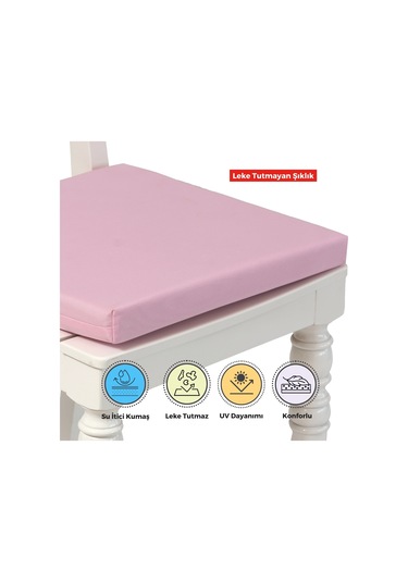 Xpermate 6'lı Sandalye Minderi Su İtici Kumaş 40 x 40 CM Pembe