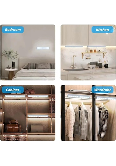 30 Led Hareket Sensörlü 20 Cm Dolap İçi Mutfak Koridor Merdiven Aydınlatma Işığı Led Işık Çok Renkli