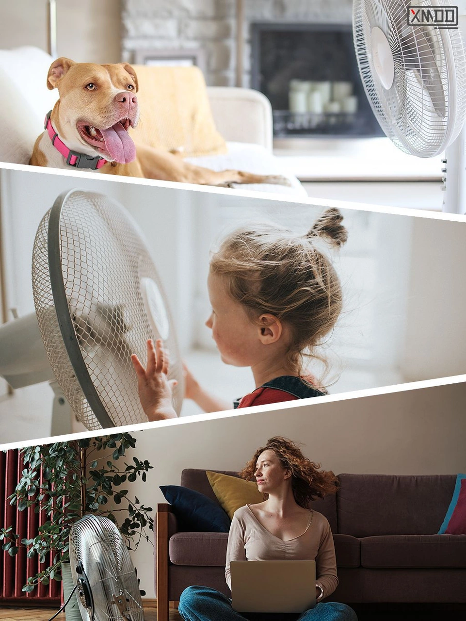 Qingmipy 16 İnç 400mm Siyah 3 Blades Ev Fırçası, Elektrikli Vantilatör Aksesuarı, Ev Genel Kullanım