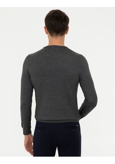 Pierre Cardin Erkek Gri Melanj Triko Kazak 50248582-vr086 Gri Melanj