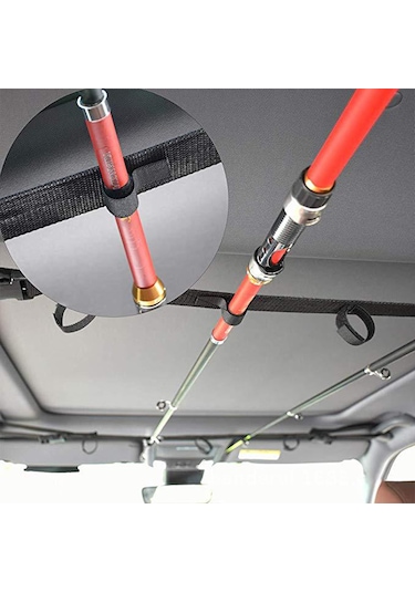 2 Paket Araba Olta Tutucu, 5 Çubuk Olta Depolama Raf,siyah