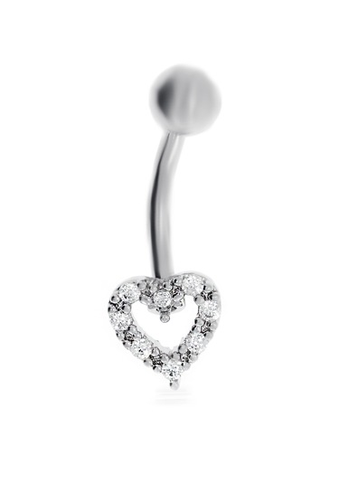 Kadın Çelik Kalp Model Piercing Gümüş