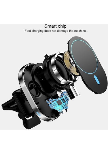 Sones Jjt-968 15w Maksimum Çıkış Manyetik Araç Hava Çıkış Braketi Kablosuz Şarj Cihazı Kırmızı