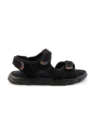 Bambi Siyah Leather Erkek Sandalet E05078102501 Siyah