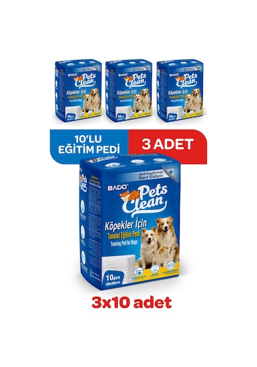 Pets Clean Eğitim Çiş Pedi 10lu 60 90cm 3'lü Paket