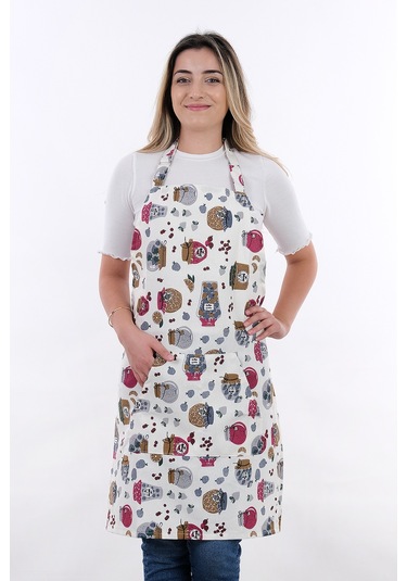 Motif Ayarlanabilir Askılı Şef Önlüğü Chef Mutfak Önlüğü Jam Jar