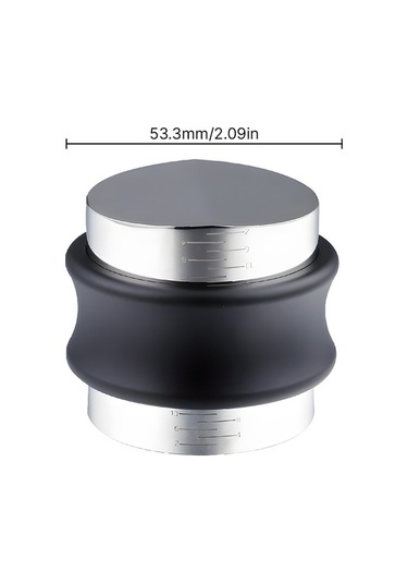 Createtech 53.3mm 2'si 1 Arada Kahve Dağıtıcı Ve Pres Paslanmaz Çelik Espresso Düzleştirici Ayarlanabilir Siyah Siyah