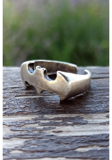 Antik Gümüş Kaplama Yarasa Adam Batman Şekilli El Yapımı Ayarlana - 549003366 Çok Renkli