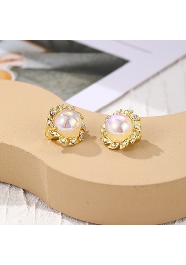 E2209-12 Renkli İnci Barok Küpe İnci Kulak Klipsi Kulak Piercing Olmadan Kadınlar