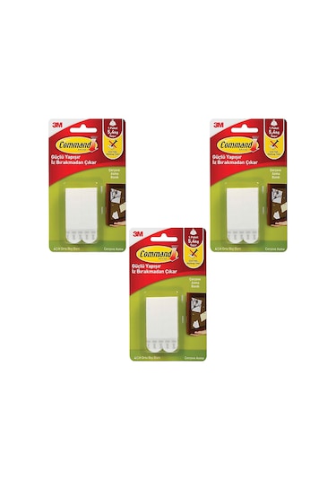3m 17201 Command Orta Boy Cırt Bant 3 Paket