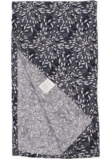 Müslin Örtü 120X120 Cm Doğal Pamuk Müslin Ebruli Lacivert - Lacivert
