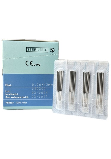 Akupunktur İğnesi Kuru İğne 0.20x13 Mm Beşli Tüpsüz 1000 Adet