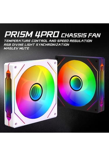 Dashanshop Prısm Iv Pro 120mm Beyaz Ters Yaprak Argb Pwm Kasa Fanı 1650rpm Senkronizasyon