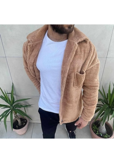 Mancy Erkek Kahve Peluş Ceket Kahve