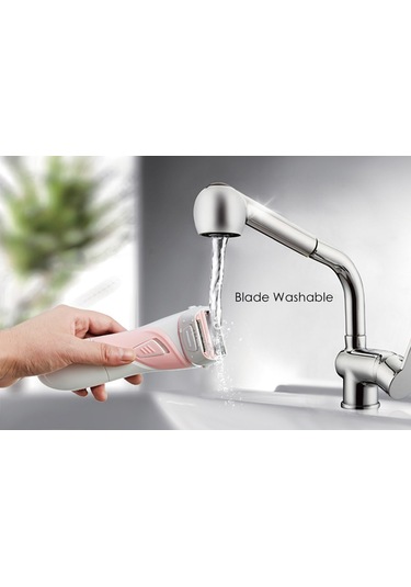 Moveevo Elektrikli Epilatör İnce Bıçaklı Ağ 2'si 1 Arada Tıraş Bıçağıyla, Sökülüp Yıkanabilir, Pembe