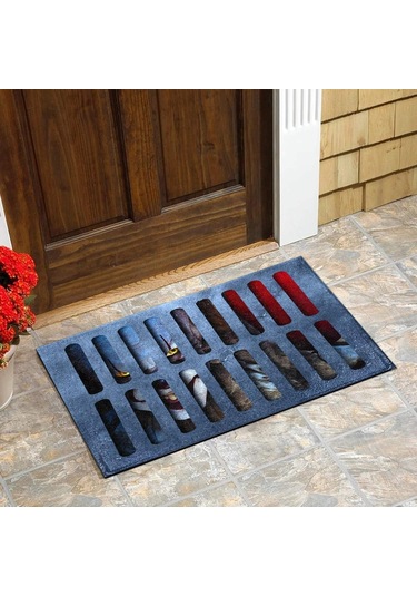 Singree 3d Halloween İllüzyon Palyaço Paspas - Suyu Hızlı Emici, Çift Taraflı Kayma Engeli, 60x90 Cm Poliester+kauçuk