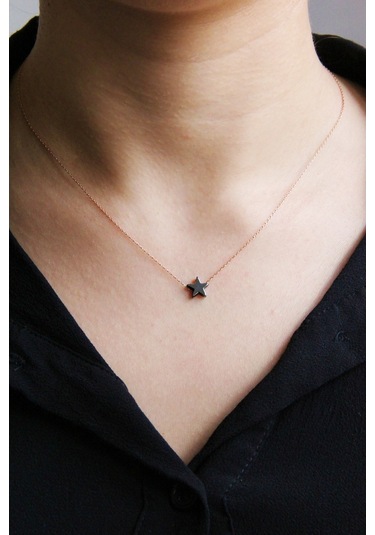 Argentum Concept - Gümüş Zincirli Hematit Yıldız Kolye - N151701