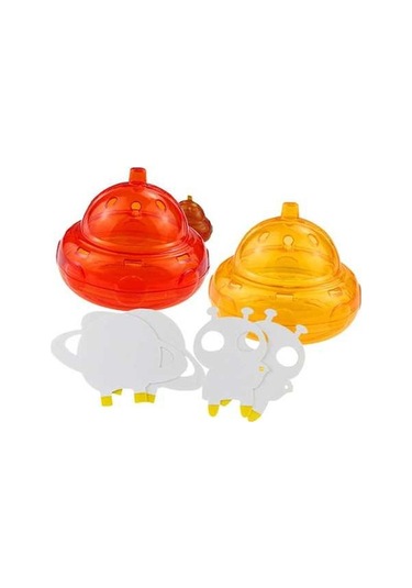 Createtech Suntek Uzay Gemisi Şekli Yeniden Kullanılabilir 2 Adet Kırmızı Meyve Sineği Kapanı