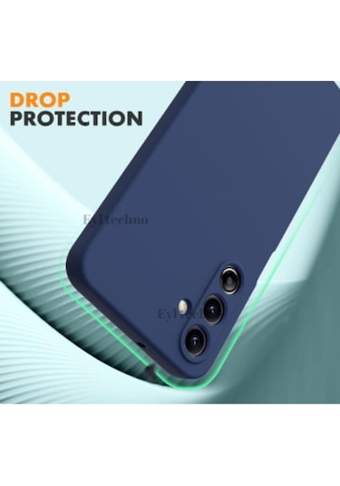 Samsung Galaxy Uyumlu A56 5g Kılıf Renkli Yumuşak Silikon Kapak Ekran Koruyucu Cam 9h Temperli -lacivert Lacivert