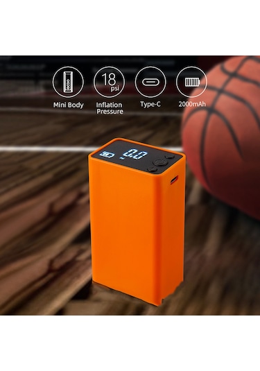 Ximistore9 Spor Topları İçin Elektrikli Hava Pompası, 0-18psi Basınç, 2000mah Pil, Turuncu Siyah Seçenekli