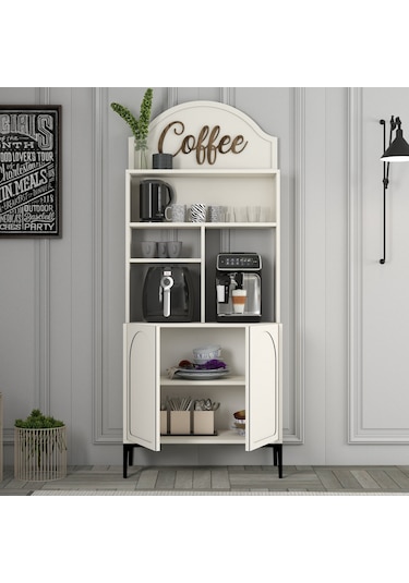 Lyon Kahve Köşesi 80cm - Krem / Siyah