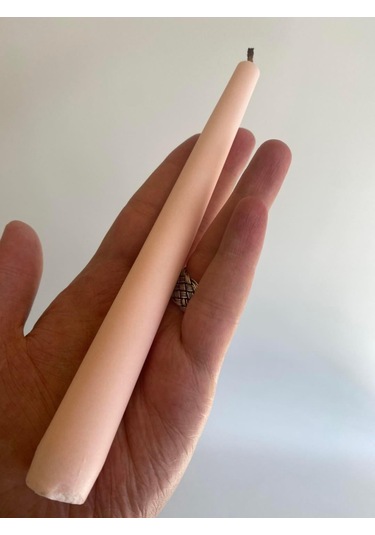 Çift Renkli Alevli Şamdan Mumu 20 Cm Pembe