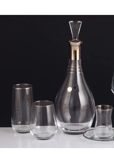 Sofra Takımı Allegra Seri Ağız Cidar Platin Dekor 49 Parça 12 Kişilik Gümüş