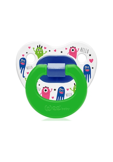 Wee Baby Desenli Damaklı Emzik No:1 Yeşil 0-6 Ay