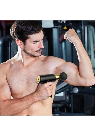 4 Başlıklı Usb Şarj Olabilen Masaj Tabancası Beyaz