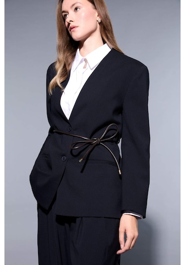 Defacto Regular Fit Ceket Yaka Blazer Ceket F6104ax25aunv243 Lacivert Defacto Regular Fit Ceket Yaka Blazer Ceket F6104ax25aunv243 Lacivert
