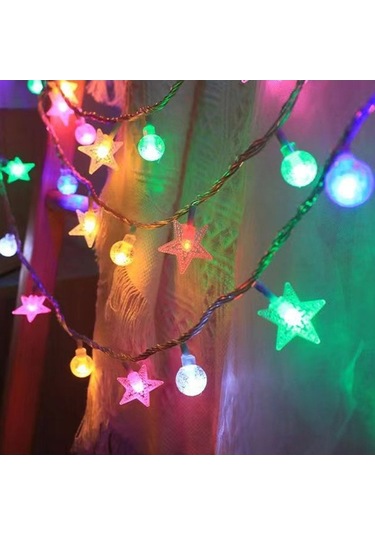 Novahub 8 Modlu Güneş Enerjili Yıldız Kristal Led Işık Zinciri, Açık Hava İç Dekorasyonu 6.5m 30 Işık Diğer