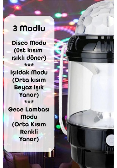 Şarjlı Rgb Projeksiyon Gökyüzü Gece Lambası Kamp Feneri Işıldak Powerbank Özellikli Pilli M001 Renkli